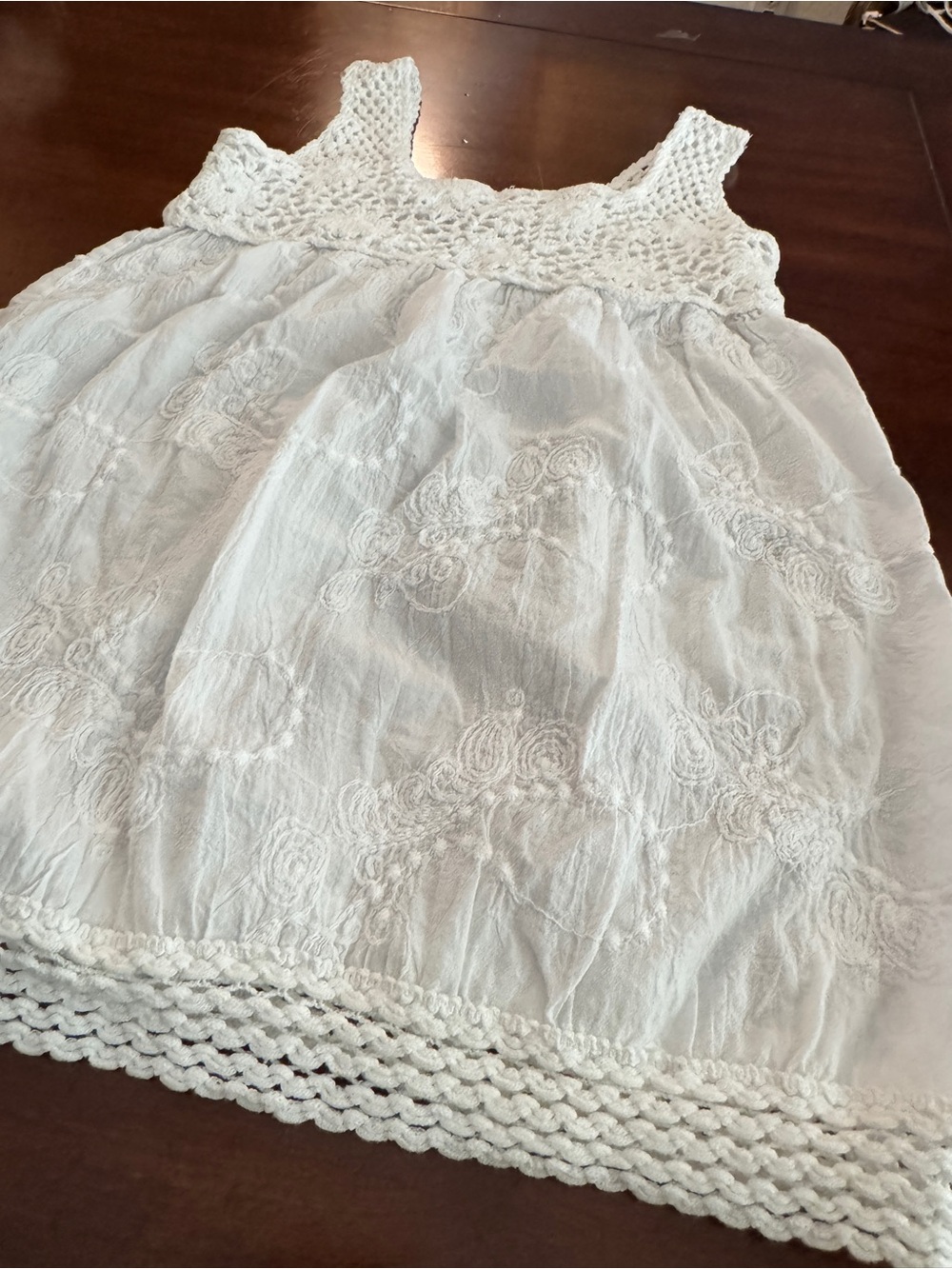 White Boho Crochet Lace Cotton Babydoll Tank Top Small Festival Y2K by Angie